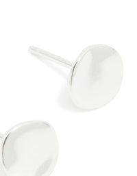 Sterling Silver Hammered Round Stud Earrings - link has visual effect only