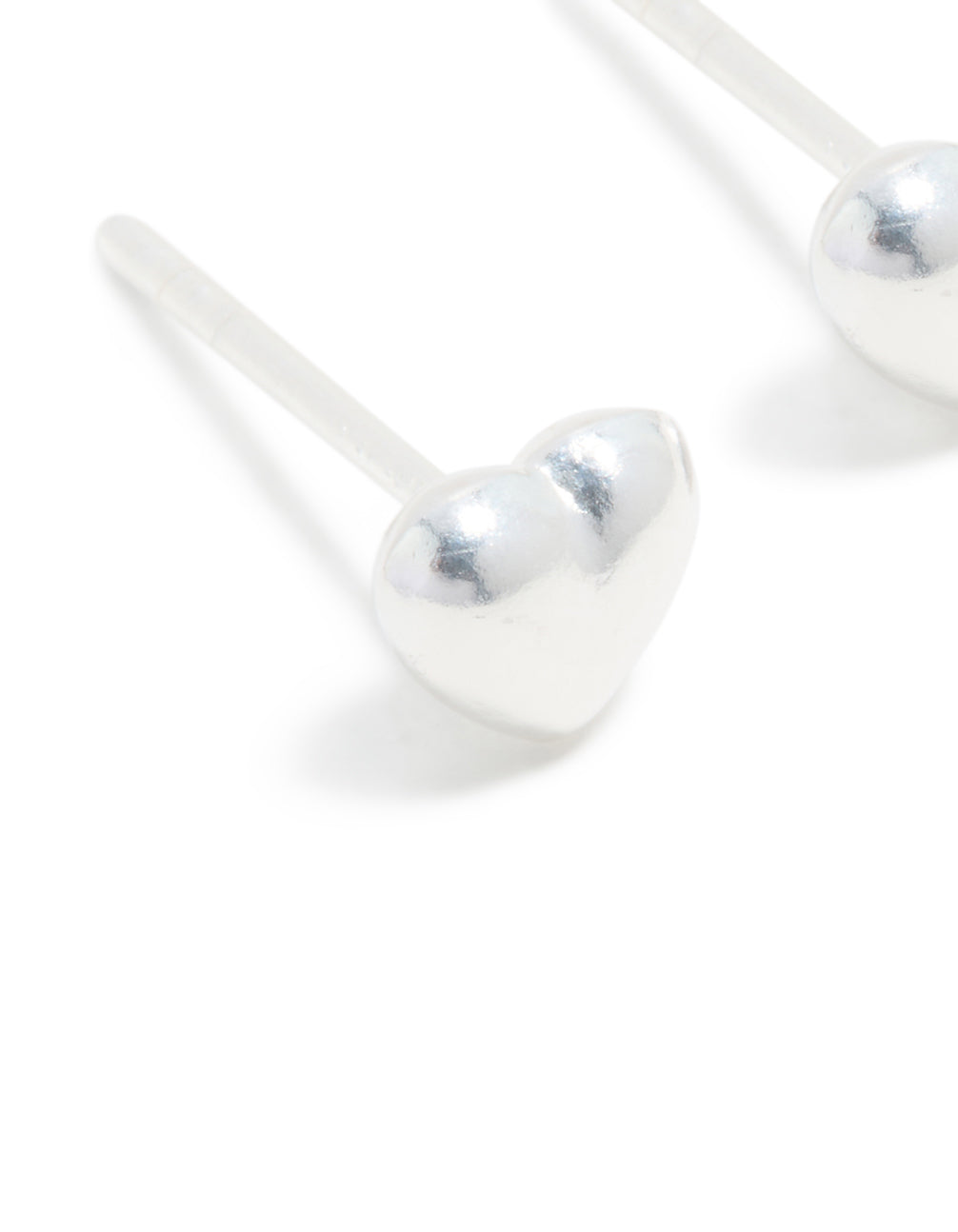 Sterling Silver Chubby Heart Stud Earrings