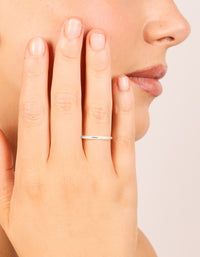 Crafted from sterling silver, this molten ring on finger view - link has visual effect only