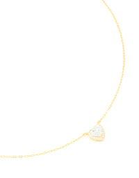 Sterling Silver Cubic Zirconia Halo Heart Necklace - link has visual effect only