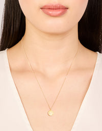 Gold Plated Sterling Silver Molten Round Pendant Necklace - link has visual effect only