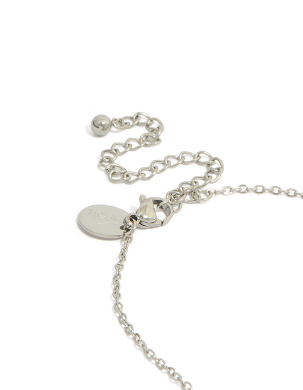 Displaying heart locket pendant necklaces crafted from waterproof stainless steel in silver, available as a 2-pack clasp detail view