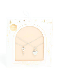 Waterproof Stainless Steel Key & Heart Lock Layered Necklace - link has visual effect only