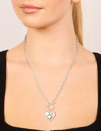 Waterproof Stainless Steel Chunky Heart T & O Necklace - link has visual effect only
