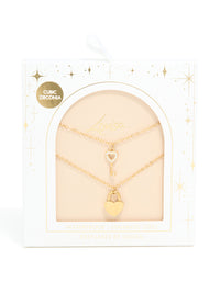Waterproof Gold Plated Stainless Steel Key & Heeart Lock Layered Necklace - link has visual effect only