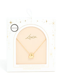 Waterproof Gold Plated Stainless Steel Chunky Heart Pendant Necklace - link has visual effect only