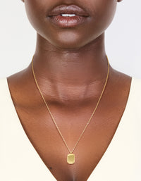 Waterproof Gold Plated Stainless Steel Round Rectangle Engravable Necklace - link has visual effect only