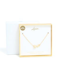 Waterproof Gold Plated Stainless Steel Cubic Zirconia Butterfly Necklace - link has visual effect only