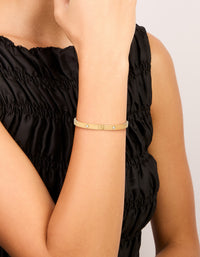 Waterproof Gold Plated Stainless Steel Cubic Zirconia Heart Bangle - link has visual effect only