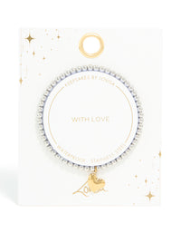 Waterproof Stainless Steel Heart Pendant Stretch Bracelet - link has visual effect only