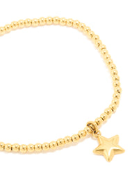 Waterproof Gold Plated Stainless Steel Star Stretch Bracelet - link has visual effect only