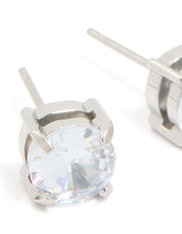 Mens Waterproof Stainless Steel Large Round Cubic Zirconia Stud Earrings - link has visual effect only