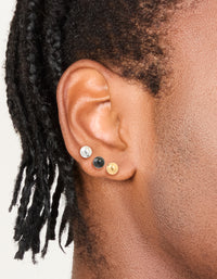 Mens Waterproof Stainless Steel Mixed Metal Ball Stud Earrings 3 Pack - link has visual effect only