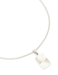 Mens Waterproof Stainless Steel Detail Tag Pendant Necklace - link has visual effect only