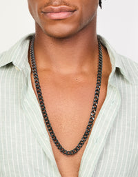 Mens Waterproof Stainless Steel Small Miami Cuban Necklace - link has visual effect only