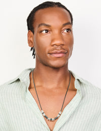 Mens Waterproof Stainless Steel Mixed Rondelle Necklace - link has visual effect only
