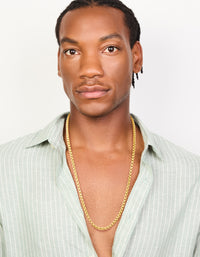 Mens Waterproof Gold Plated Stainless Steel Large Smooth Box Chain Necklace - link has visual effect only