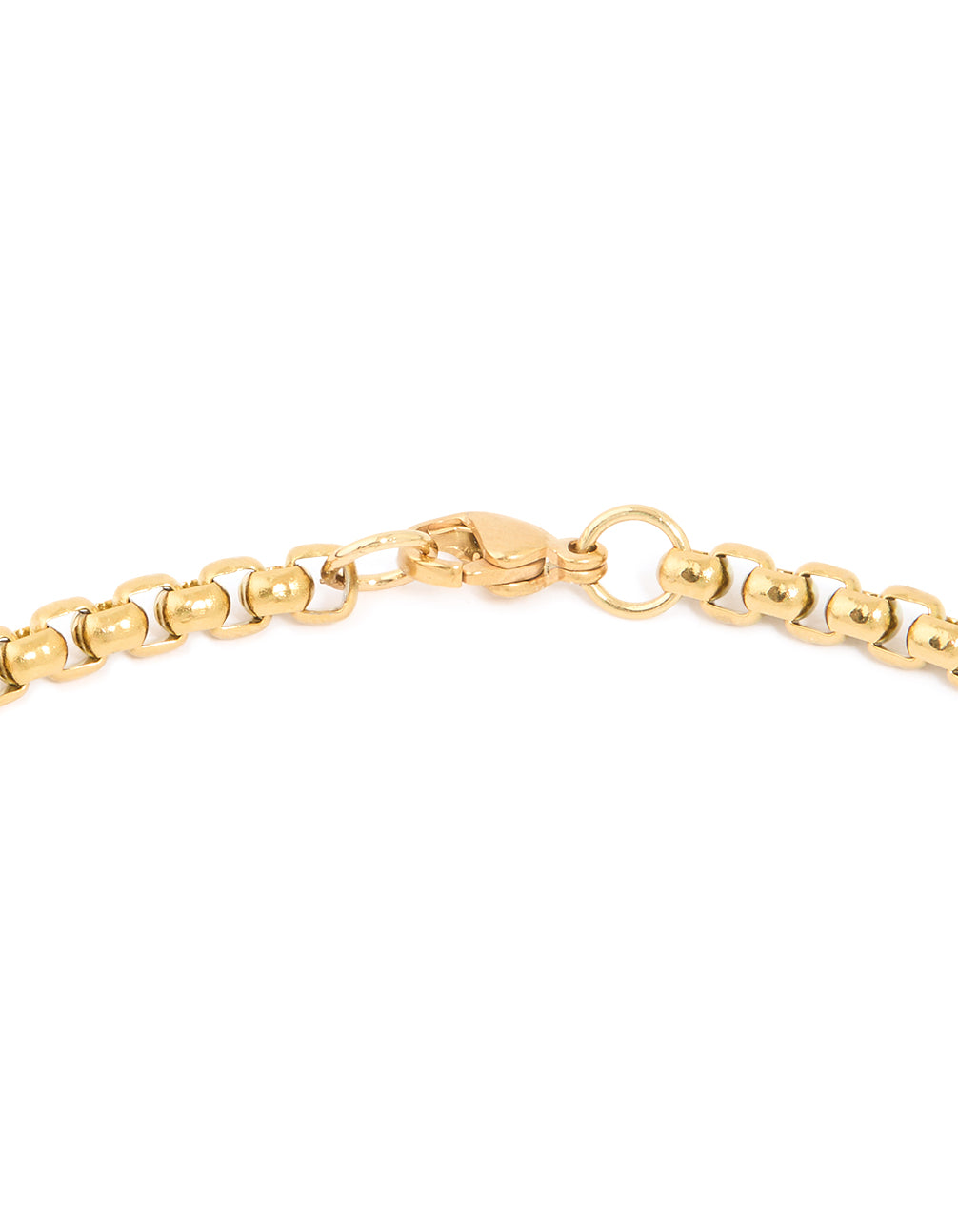 Mens Waterproof Gold Plated Stainless Steel Large Smooth Box Chain Necklace