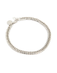 Mens Waterproof Stainless Steel Smooth Cuban Link Bracelet - link has visual effect only