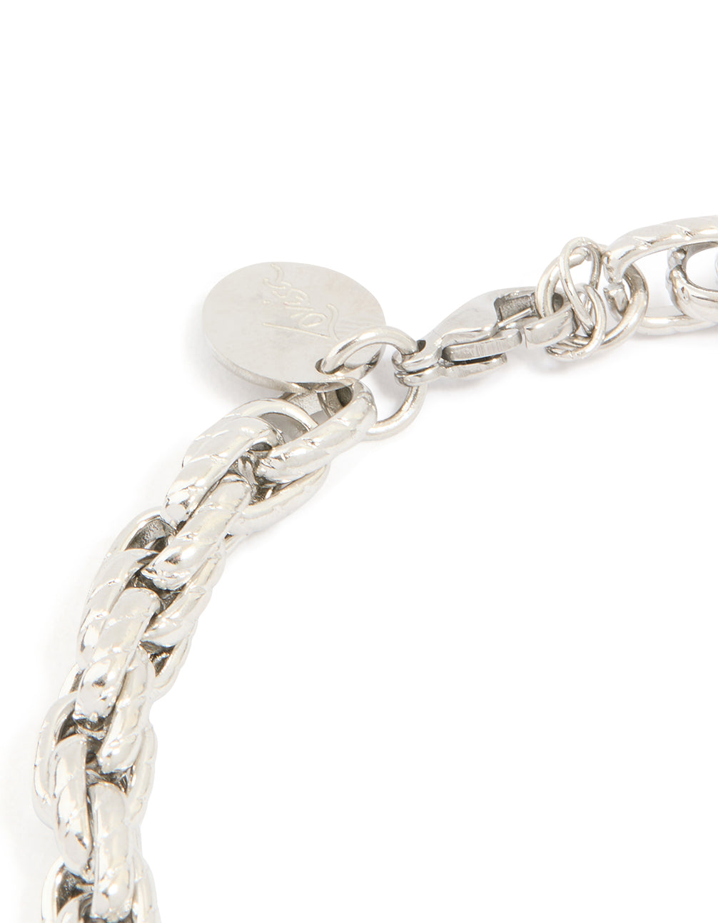 Mens Waterproof Stainless Steel Twist Link Chain Bracelet
