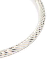 Mens Waterproof Stainless Steel Small Wire Twist Wrist Cuff - link has visual effect only