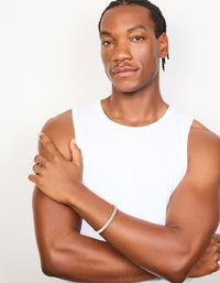 Mens Waterproof Stainless Steel Large Twisted Wire Cuff - link has visual effect only