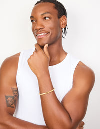 Mens Waterproof Golf Plated Stainless Steel Square Twist Wrist Cuff - link has visual effect only