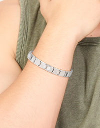 Mens Waterproof Stainless Steel Stretch Link Chain Bracelet - link has visual effect only