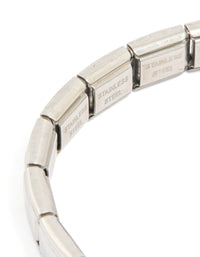 Mens Waterproof Stainless Steel Stretch Link Chain Bracelet - link has visual effect only