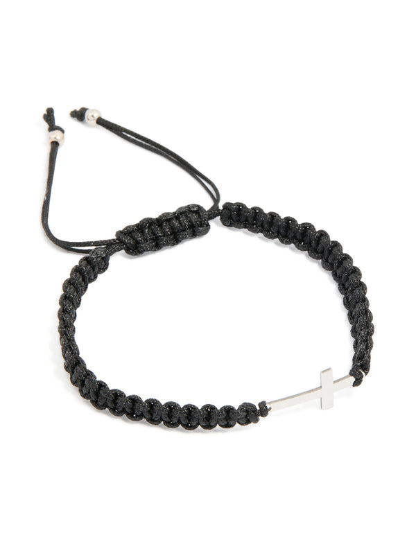 Mens Waterproof Stainless Steel Cross Toggle Bracelet