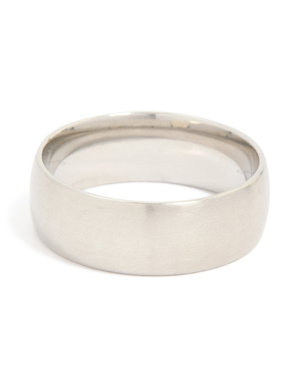 Mens Waterproof Stainless Steel Brushed Wide Band Ring