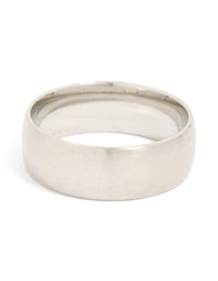 Mens Waterproof Stainless Steel Brushed Wide Band Ring - link has visual effect only