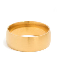 Mens Waterproof Gold Plated Stainless Steel Band Ring - link has visual effect only
