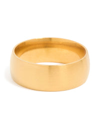 Mens Waterproof Gold Plated Stainless Steel Band Ring - link has visual effect only
