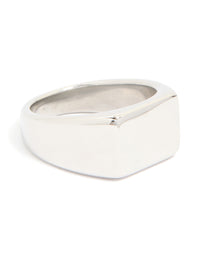 Mens Waterproof Stainless Steel Rectangle Signet Ring - link has visual effect only