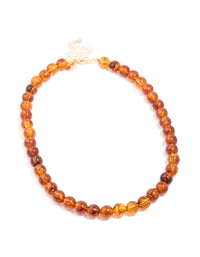 Brown Acrylic Beaded Necklace - link has visual effect only