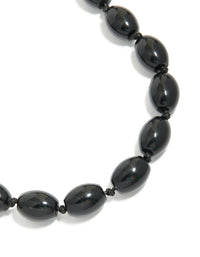 Black Acrylic Beaded Necklace - link has visual effect only