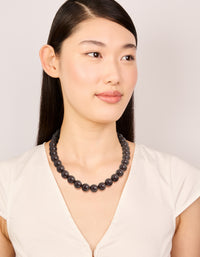 Chocolate Brown Acrylic Beaded Necklace - link has visual effect only