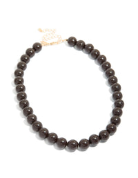 Chocolate Brown Acrylic Beaded Necklace - link has visual effect only
