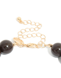Chocolate Brown Acrylic Beaded Necklace - link has visual effect only
