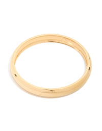 Waterproof Gold Plated Stainless Steel Round Smooth Bangle - link has visual effect only