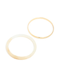 Gold Smooth & Neutral Acrylic Bangles 2-Pack - link has visual effect only