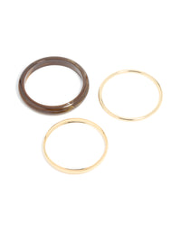 Gold & Brown Acrylic Bangles 3-Pack - link has visual effect only