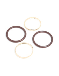 Gold & Wooden Bangles 4-Pack - link has visual effect only