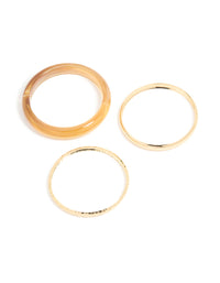 Gold & Amber Acrylic Bangles 3-Pack - link has visual effect only
