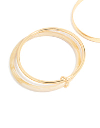 Gold Smooth & Neutral Acrylic Bangles Pack - link has visual effect only