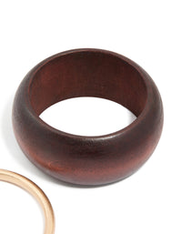 Wooden & Gold Bangle Pack - link has visual effect only
