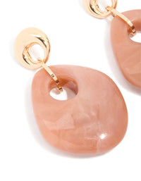 Gold & Pink Acrylic Drop Earrings - link has visual effect only