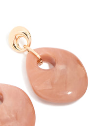 Gold & Pink Acrylic Drop Earrings - link has visual effect only