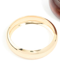 Gold & Brown Wood Chunky Bangles 2-Pack - link has visual effect only